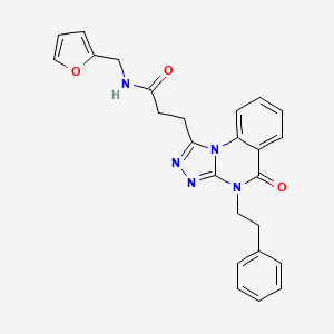 molecular formula C25H23N5O3 B11413954 N-[(furan-2-yl)methyl]-3-[5-oxo-4-(2-phenylethyl)-4H,5H-[1,2,4]triazolo[4,3-a]quinazolin-1-yl]propanamide 