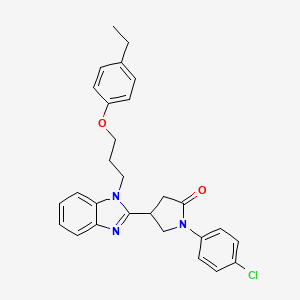 1-(4-chlorophenyl)-4-{1-[3-(4-ethylphenoxy)propyl]-1H-benzimidazol-2-yl}pyrrolidin-2-one