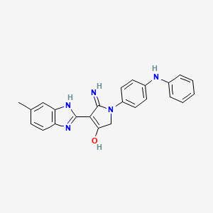 5-Amino-4-(6-methyl-1H-1,3-benzodiazol-2-YL)-1-[4-(phenylamino)phenyl]-2,3-dihydro-1H-pyrrol-3-one