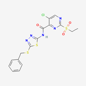 N-[5-(benzylsulfanyl)-1,3,4-thiadiazol-2-yl]-5-chloro-2-(ethylsulfonyl)pyrimidine-4-carboxamide