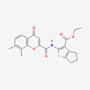 ethyl 2-{[(7,8-dimethyl-4-oxo-4H-chromen-2-yl)carbonyl]amino}-5,6-dihydro-4H-cyclopenta[b]thiophene-3-carboxylate