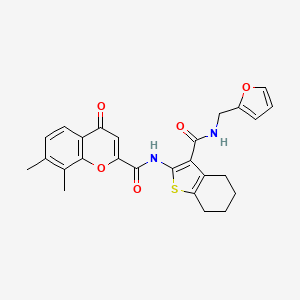 N-{3-[(furan-2-ylmethyl)carbamoyl]-4,5,6,7-tetrahydro-1-benzothiophen-2-yl}-7,8-dimethyl-4-oxo-4H-chromene-2-carboxamide