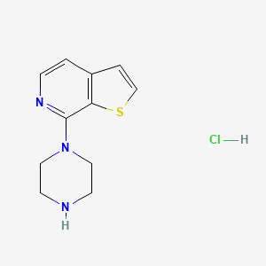 molecular formula C10H12Cl2N2 B1141403 7-哌嗪-1-基-噻吩并[2,3-c]吡啶盐酸盐 CAS No. 850734-85-9