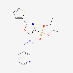 molecular formula C17H20N3O4PS B11414040 Diethyl {5-[(pyridin-3-ylmethyl)amino]-2-(thiophen-2-yl)-1,3-oxazol-4-yl}phosphonate 