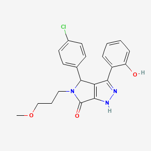 molecular formula C21H20ClN3O3 B11414076 4-(4-chlorophenyl)-3-(2-hydroxyphenyl)-5-(3-methoxypropyl)-4,5-dihydropyrrolo[3,4-c]pyrazol-6(2H)-one 