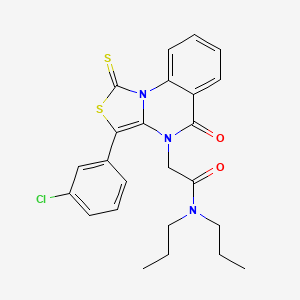 2-[3-(3-chlorophenyl)-5-oxo-1-thioxo[1,3]thiazolo[3,4-a]quinazolin-4(5H)-yl]-N,N-dipropylacetamide