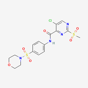 molecular formula C16H17ClN4O6S2 B11414106 5-chloro-2-(methylsulfonyl)-N-[4-(morpholin-4-ylsulfonyl)phenyl]pyrimidine-4-carboxamide 