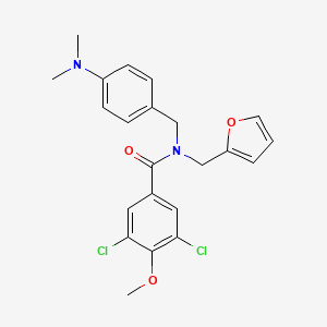 molecular formula C22H22Cl2N2O3 B11414112 3,5-dichloro-N-[4-(dimethylamino)benzyl]-N-(furan-2-ylmethyl)-4-methoxybenzamide 