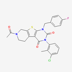 11-Acetyl-4-(3-chloro-2-methylphenyl)-6-[(4-fluorophenyl)methyl]-8-thia-4,6,11-triazatricyclo[7.4.0.0^{2,7}]trideca-1(9),2(7)-diene-3,5-dione