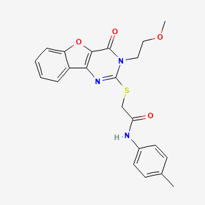 2-((3-(2-methoxyethyl)-4-oxo-3,4-dihydrobenzofuro[3,2-d]pyrimidin-2-yl)thio)-N-(p-tolyl)acetamide