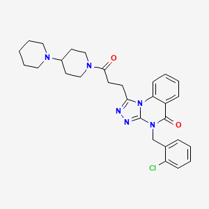 molecular formula C29H33ClN6O2 B11414136 4-[(2-Chlorophenyl)methyl]-1-[3-oxo-3-(4-piperidin-1-ylpiperidin-1-yl)propyl]-[1,2,4]triazolo[4,3-a]quinazolin-5-one 