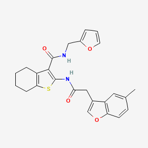 molecular formula C25H24N2O4S B11414191 N-(furan-2-ylmethyl)-2-{[(5-methyl-1-benzofuran-3-yl)acetyl]amino}-4,5,6,7-tetrahydro-1-benzothiophene-3-carboxamide 