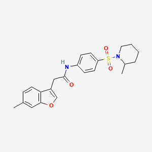 2-(6-methyl-1-benzofuran-3-yl)-N-{4-[(2-methylpiperidin-1-yl)sulfonyl]phenyl}acetamide