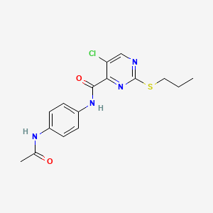 N-[4-(acetylamino)phenyl]-5-chloro-2-(propylsulfanyl)pyrimidine-4-carboxamide