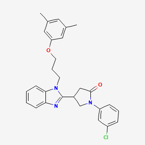 1-(3-chlorophenyl)-4-{1-[3-(3,5-dimethylphenoxy)propyl]-1H-benzimidazol-2-yl}pyrrolidin-2-one