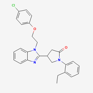 molecular formula C27H26ClN3O2 B11414263 4-{1-[2-(4-chlorophenoxy)ethyl]-1H-benzimidazol-2-yl}-1-(2-ethylphenyl)pyrrolidin-2-one 