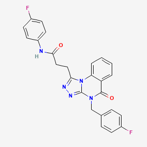 molecular formula C25H19F2N5O2 B11414289 N-(4-fluorophenyl)-3-{4-[(4-fluorophenyl)methyl]-5-oxo-4H,5H-[1,2,4]triazolo[4,3-a]quinazolin-1-yl}propanamide 