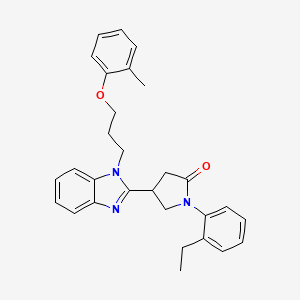 1-(2-ethylphenyl)-4-{1-[3-(2-methylphenoxy)propyl]-1H-benzimidazol-2-yl}pyrrolidin-2-one