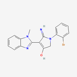 molecular formula C18H15BrN4O B11414316 5-Amino-1-(2-bromophenyl)-4-(1-methyl-1H-1,3-benzodiazol-2-YL)-2,3-dihydro-1H-pyrrol-3-one 