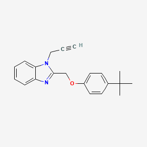 molecular formula C21H22N2O B11414323 2-[(4-tert-butylphenoxy)methyl]-1-(prop-2-yn-1-yl)-1H-benzimidazole 