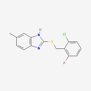 2-[(2-chloro-6-fluorobenzyl)sulfanyl]-5-methyl-1H-benzimidazole