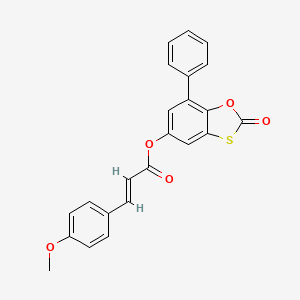 2-oxo-7-phenyl-1,3-benzoxathiol-5-yl (2E)-3-(4-methoxyphenyl)prop-2-enoate