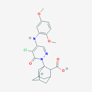 1-{5-Chloro-4-[(2,5-dimethoxyphenyl)amino]-6-oxo-1,6-dihydropyridazin-1-YL}adamantane-2-carboxylic acid