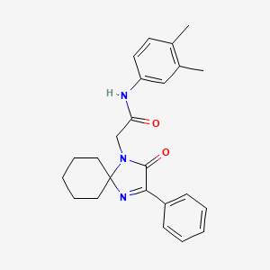 N-(3,4-Dimethylphenyl)-2-{2-oxo-3-phenyl-1,4-diazaspiro[4.5]dec-3-EN-1-YL}acetamide