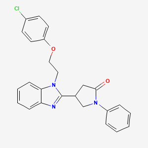 molecular formula C25H22ClN3O2 B11414406 4-{1-[2-(4-chlorophenoxy)ethyl]-1H-benzimidazol-2-yl}-1-phenylpyrrolidin-2-one 