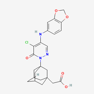 2-(3-{4-[(2H-1,3-Benzodioxol-5-YL)amino]-5-chloro-6-oxo-1,6-dihydropyridazin-1-YL}adamantan-1-YL)acetic acid