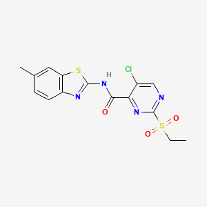 5-chloro-2-(ethylsulfonyl)-N-(6-methyl-1,3-benzothiazol-2-yl)pyrimidine-4-carboxamide