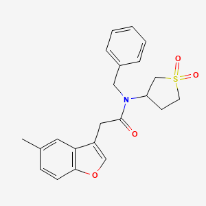 molecular formula C22H23NO4S B11414440 N-benzyl-N-(1,1-dioxidotetrahydrothiophen-3-yl)-2-(5-methyl-1-benzofuran-3-yl)acetamide 