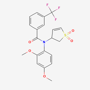 molecular formula C20H18F3NO5S B11414447 N-(2,4-Dimethoxyphenyl)-N-(1,1-dioxido-2,3-dihydro-3-thiophenyl)-3-(trifluoromethyl)benzamide 