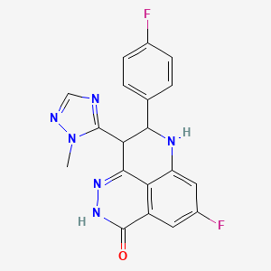 molecular formula C19H14F2N6O B1141447 5-氟-8-(4-氟苯基)-9-(1-甲基-1H-1,2,4-三唑-5-基)-8,9-二氢-2H-吡啶并[4,3,2-de]酞嗪-3(7H)-酮 CAS No. 1207454-56-5