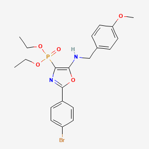 molecular formula C21H24BrN2O5P B11414470 Diethyl [2-(4-bromophenyl)-5-{[(4-methoxyphenyl)methyl]amino}-1,3-oxazol-4-YL]phosphonate 