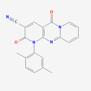 7-(2,5-dimethylphenyl)-2,6-dioxo-1,7,9-triazatricyclo[8.4.0.03,8]tetradeca-3(8),4,9,11,13-pentaene-5-carbonitrile