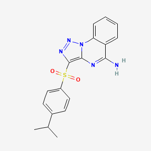 molecular formula C18H17N5O2S B11414483 3-{[4-(Propan-2-yl)phenyl]sulfonyl}[1,2,3]triazolo[1,5-a]quinazolin-5-amine 