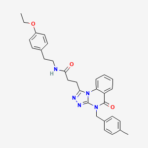 molecular formula C30H31N5O3 B11414504 N-(4-ethoxyphenethyl)-3-(4-(4-methylbenzyl)-5-oxo-4,5-dihydro-[1,2,4]triazolo[4,3-a]quinazolin-1-yl)propanamide 