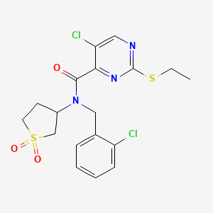 5-chloro-N-(2-chlorobenzyl)-N-(1,1-dioxidotetrahydrothiophen-3-yl)-2-(ethylsulfanyl)pyrimidine-4-carboxamide