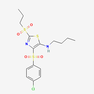 N-butyl-4-((4-chlorophenyl)sulfonyl)-2-(propylsulfonyl)thiazol-5-amine