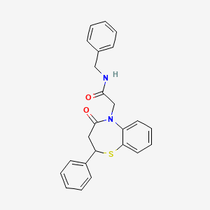 molecular formula C24H22N2O2S B11414530 N-benzyl-2-(4-oxo-2-phenyl-3,4-dihydrobenzo[b][1,4]thiazepin-5(2H)-yl)acetamide 