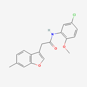 molecular formula C18H16ClNO3 B11414543 N-(5-chloro-2-methoxyphenyl)-2-(6-methyl-1-benzofuran-3-yl)acetamide 