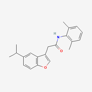 molecular formula C21H23NO2 B11414544 N-(2,6-dimethylphenyl)-2-[5-(propan-2-yl)-1-benzofuran-3-yl]acetamide 