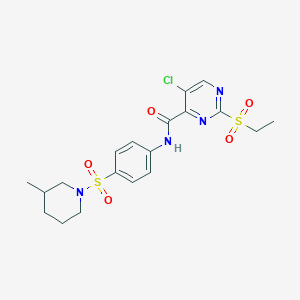 5-chloro-2-ethylsulfonyl-N-[4-(3-methylpiperidin-1-yl)sulfonylphenyl]pyrimidine-4-carboxamide