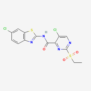 5-chloro-N-(6-chloro-1,3-benzothiazol-2-yl)-2-(ethylsulfonyl)pyrimidine-4-carboxamide