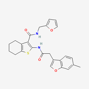 molecular formula C25H24N2O4S B11414581 N-(furan-2-ylmethyl)-2-{[(6-methyl-1-benzofuran-3-yl)acetyl]amino}-4,5,6,7-tetrahydro-1-benzothiophene-3-carboxamide 