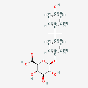 molecular formula C₉¹³C₁₂H₂₄O₈ B1141459 Bisphenol A-13C12 beta-D-Glucuronide CAS No. 1313730-08-3