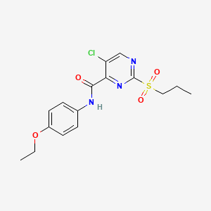 molecular formula C16H18ClN3O4S B11414612 5-chloro-N-(4-ethoxyphenyl)-2-(propylsulfonyl)pyrimidine-4-carboxamide 