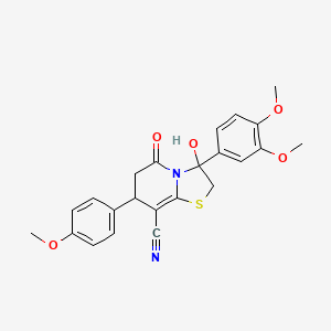 3-(3,4-dimethoxyphenyl)-3-hydroxy-7-(4-methoxyphenyl)-5-oxo-2,3,6,7-tetrahydro-5H-[1,3]thiazolo[3,2-a]pyridine-8-carbonitrile