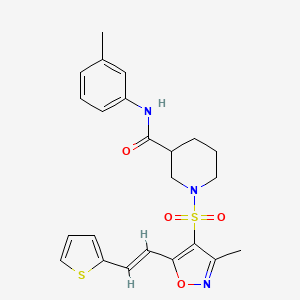 1-({3-Methyl-5-[(1E)-2-(thiophen-2-YL)ethenyl]-1,2-oxazol-4-YL}sulfonyl)-N-(3-methylphenyl)piperidine-3-carboxamide